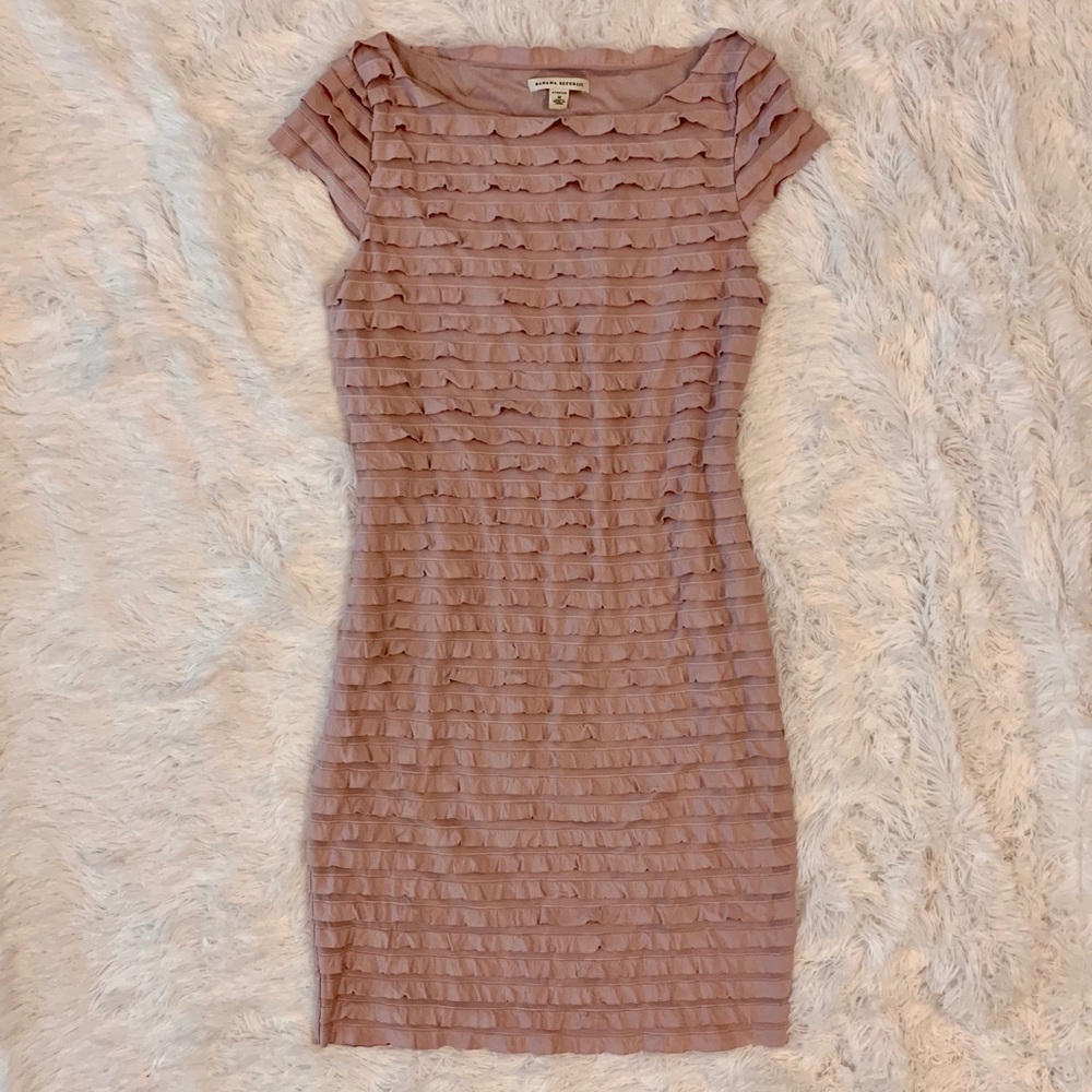 Banana Republic Blush Ruffle Stretch Dress